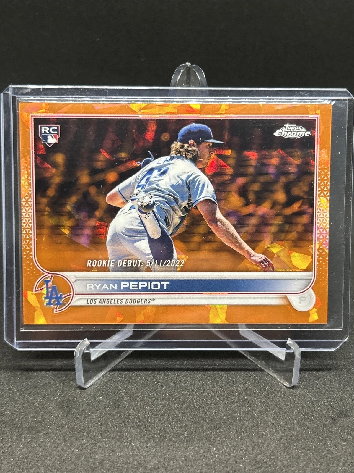 2022 Topps Chrome Update Sapphire Ryan Pepiot Orange /25 Rays Dodgers #US258