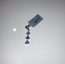 AA Tanzanite and Diamond Trilogy 10k White Gold Pendant