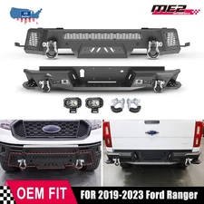 Steel Rear Front Bumper For 2019-2023 Ford Ranger Heavy Duty w/ Parking Sensors