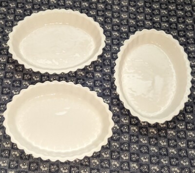 VTG HALL MINI OVAL FLUTED FLAN TART SOUFFLE BAKING DISH oz/ 853