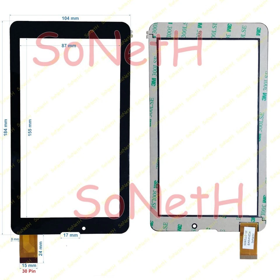 VETRO TOUCH SCREEN MEDIACOM SMARTPAD 720M M-MP720M 721M M-MP721M 3G NERO