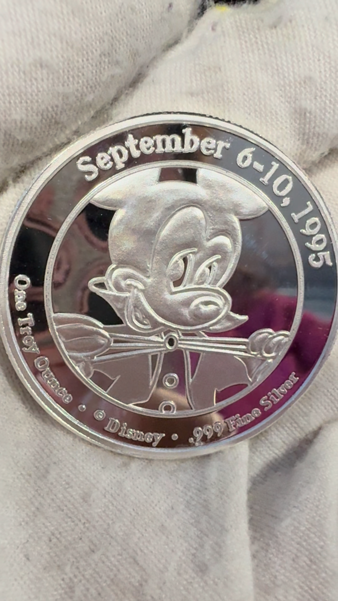 1995 Disneyana Convention 1 oz .999 Silver Coin COA #0818 | eBay