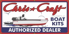 CHRIS CRAFT MOTOR BOAT KITS VINTAGE OLD SCHOOL SIGN REMAKE BANNER SIGN ART MURAL
