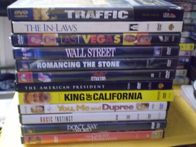 (12) Michael Douglas DVD Lot: Wall Street Romancing Stone Fatal Attraction  MORE