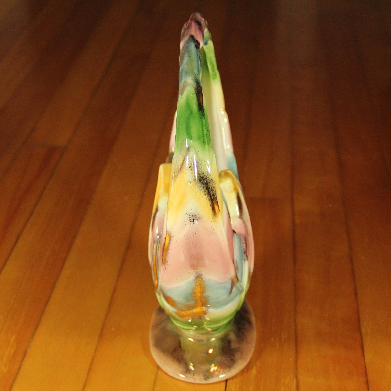 Mid Century Art Pottery Basket Planter Signed Johnston's Livermore Falls Maine eBay