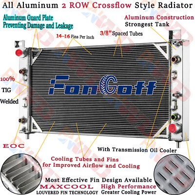2537 2 Row Radiator for 01-02 Chevy Silverado GMC Sierra 2500 HD 3500 8.1L V8