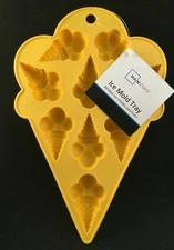 Ice Cream Cone Novelty Ice Cube - Ice Mold Tray -9 Mold Tray -Yellow -Main Stays