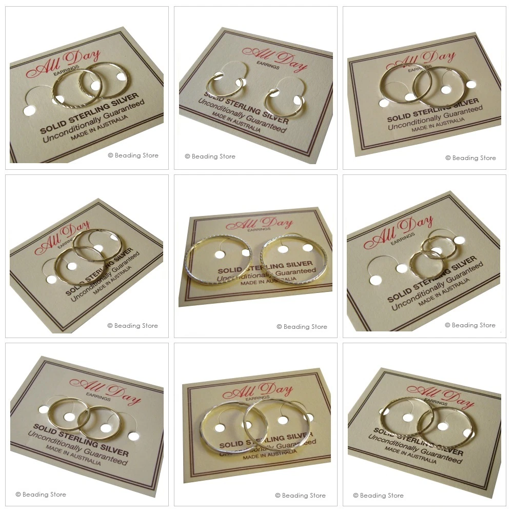 925 Sterling Silver Hinged Sleepers AUSTRALIAN MADE All Sizes Earrings Ear Hoops