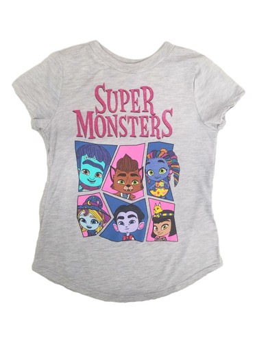 Super Monsters Girls Gray Glitter Short Sleeve T-Shirt Tee Shirt 12 - 第 1/1 張圖片