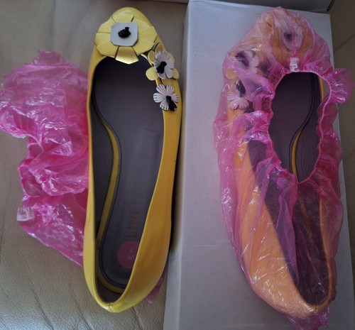 POLLINI yellow SOFT flat USED ONCE all REAL LEATHER size 5/38 - Picture 14 of 17