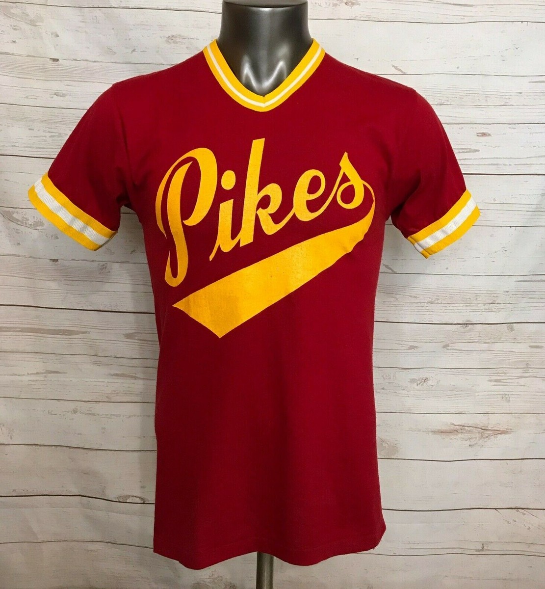 RUSSELL Athletic VTG 80s PIKES Football 50/50 T-Shirt Sz