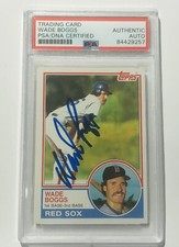 Wade Boggs  Signed 1983 Topps Rookie Card Boston Red Sox Hof Legend PSA RC