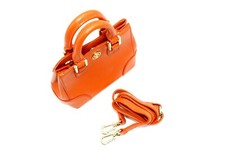 NEW TORY BURCH "SUPER RARE" 11 INCH MINI SHOULDER BAG WITH STRAP; ORANGE GOLD