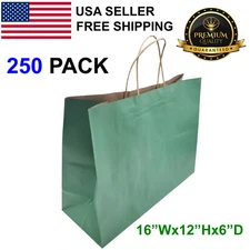 250 Packs Kraft Paper Shopping Kraft Retail Gift Merchandise Bags With Handles