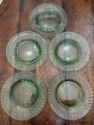 5 Duncan Miller 7” Green Sptal Flutes Salad Plates EUC