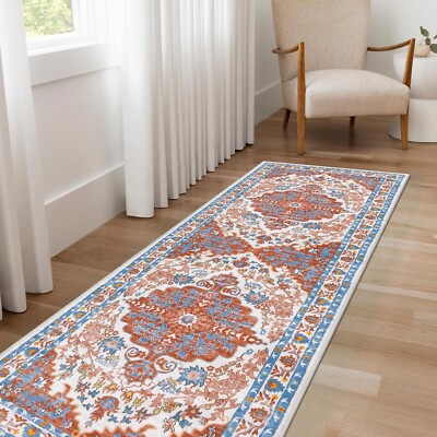 Boho Runner Rug 2' x 6' Washable Runner Rugs for Hallway Non Skid Kitchen Rugs L