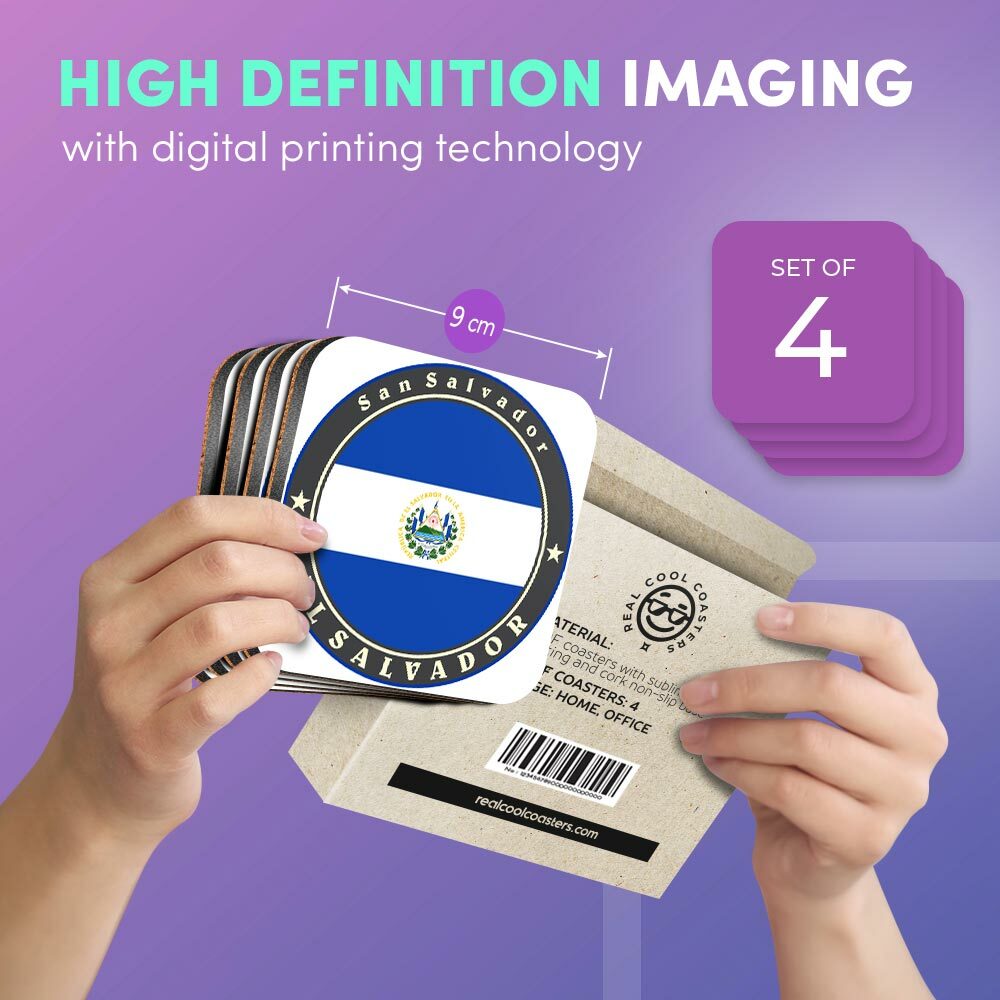 4 x Boxed Square Coasters El Salvador Flag Central America 9235 eBay