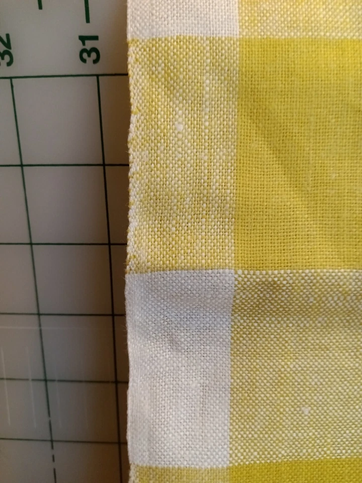 Beautiful Linen Toweling by the Meter-Bitter Lime/Soft White Plaid-20.5" W-NOS - Image 3 of 4