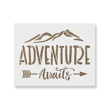 Adventure Awaits Stencil - Durable & Reusable Mylar Stencils