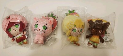 TLS Cheebee   Strawberry Shortcake - Plush Backpack Clips~ Set of 4 