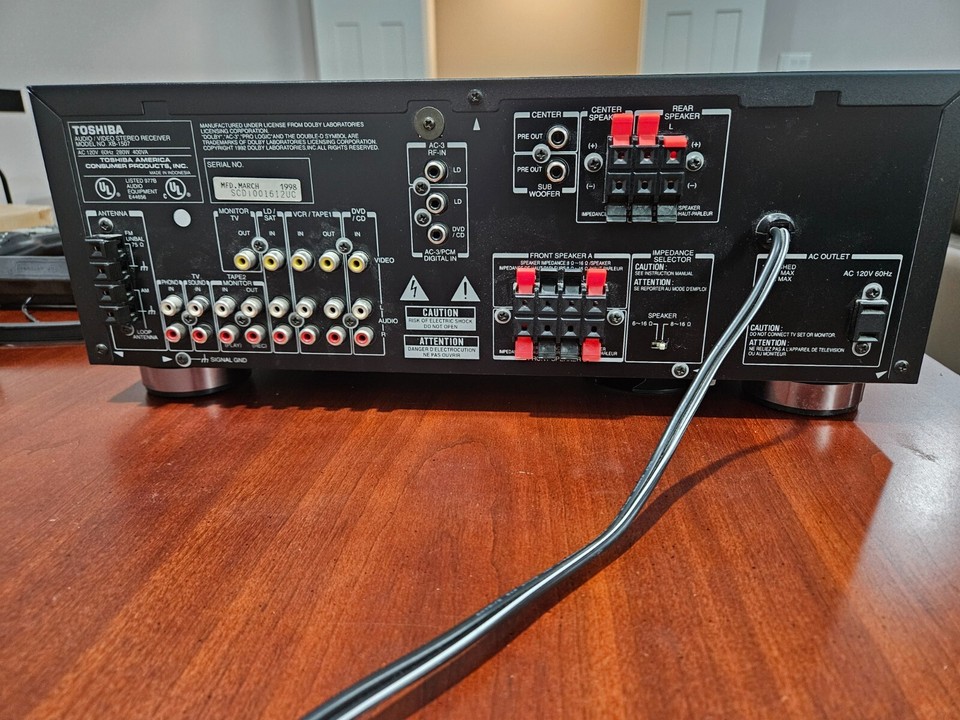 Toshiba XB1507 Audio/Video Stereo Receiver 100W x 5 Original Box! eBay