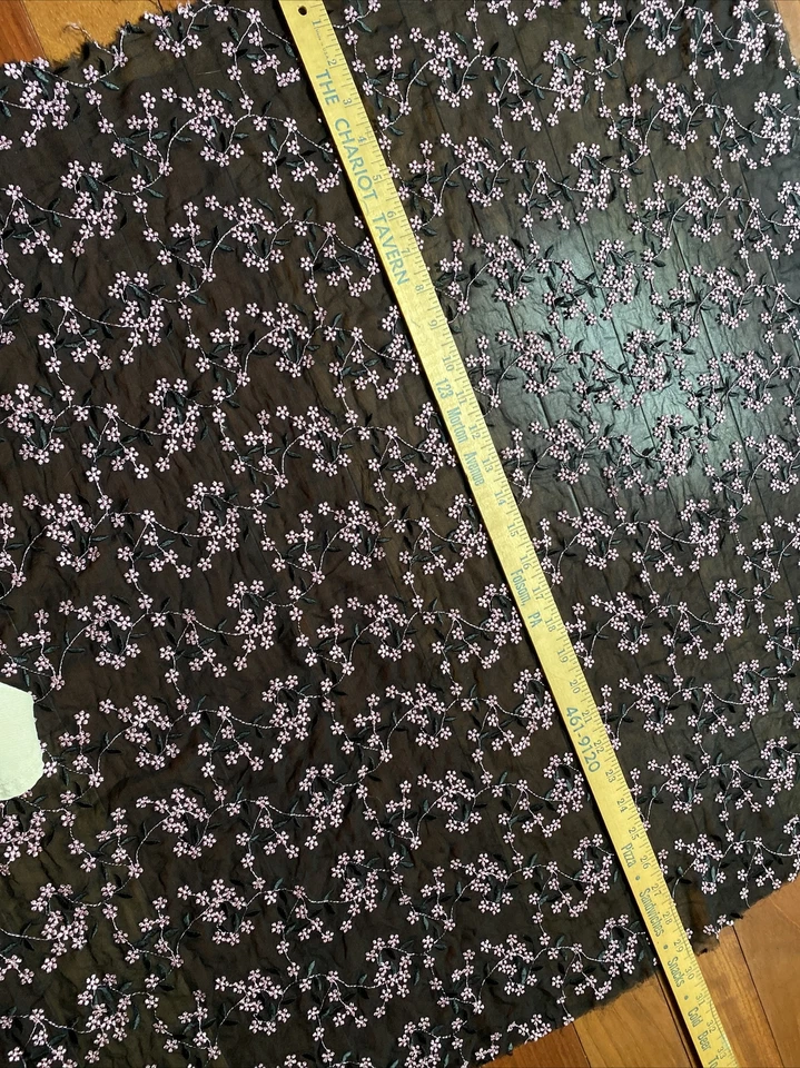 Pure 100% Silk Remnant Fabric Quilt Hairband Scarf Scrunchie Cami Embroidery - Image 4 of 4