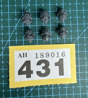 6 Space Marine Aggressor Head Helmet Sergeant Character Gravis Heresy 40K Bits