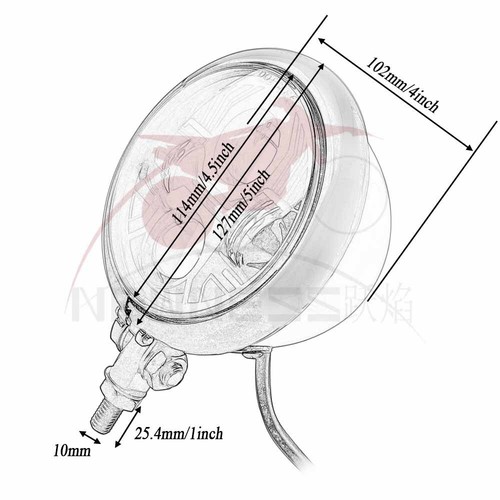 Faro/faro LED universal negro de montaje inferior para motocicleta Café Racer - Imagen 3 de 6