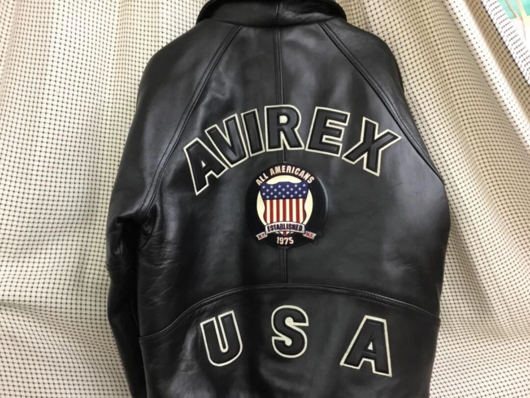 AVIREX USA Authentic Varsity Leather Jacket Size M | eBay