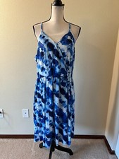 NWT STYLEWORD Women Plus Size XXL Blue Spaghetti Straps Fit & Flare Dress