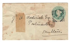 S33706 INDIA 1894 PC Postal Cover 1/2 A from Goragali to Mullau