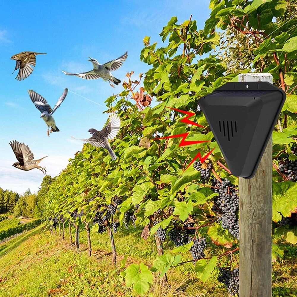 Outdoor Ultrasonic Solar Powered Bird Repeller Waterproof Animal