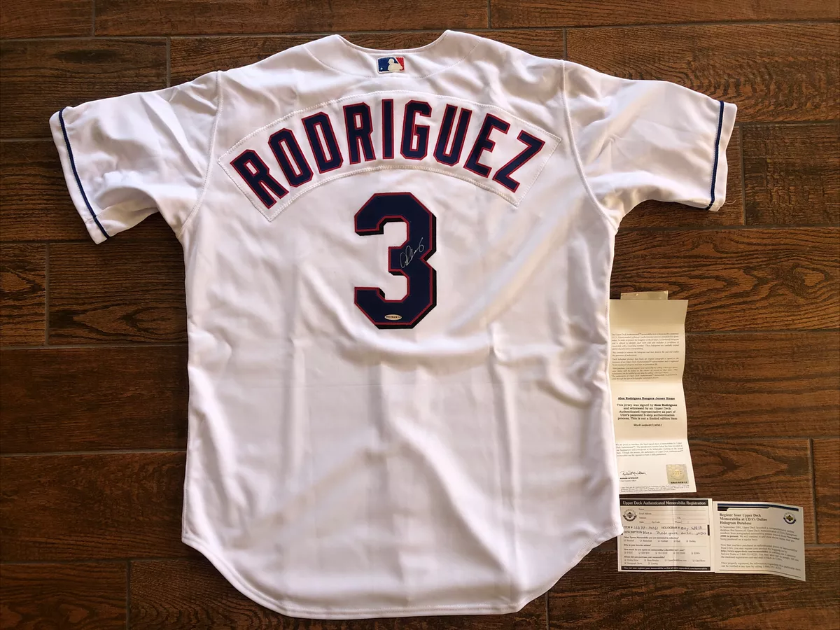 ALEX RODRIGUEZ AUTOGRAPHED UPPER DECK RANGERS JERSEY UDA SIGNED TEXAS WHITE  MLB