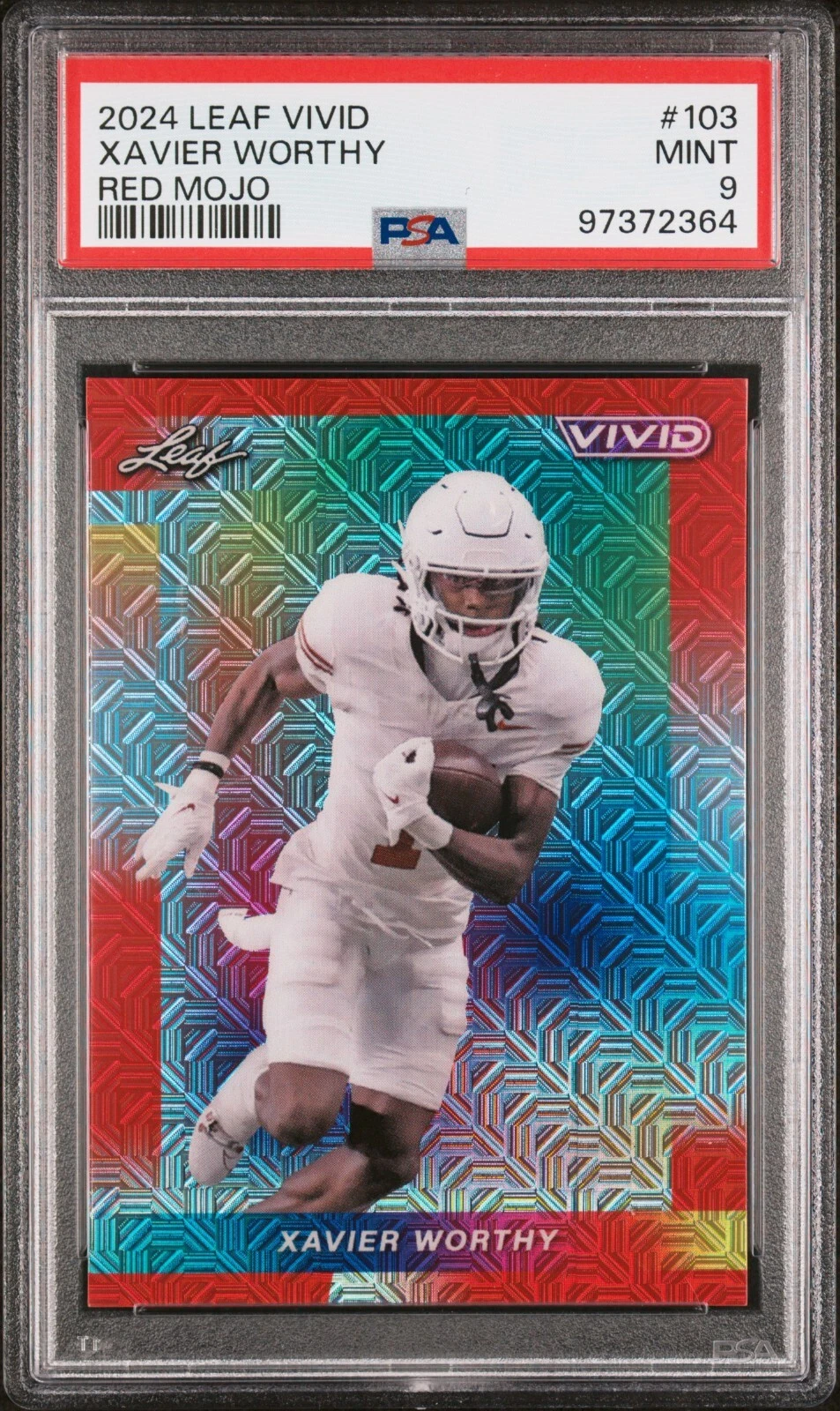 Xavier Worthy Leaf Vivid #103 Red Mojo