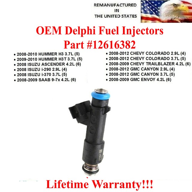 Single DELPHI OEM Fuel Injector for 20082010 Hummer H3 3.7L (5) eBay