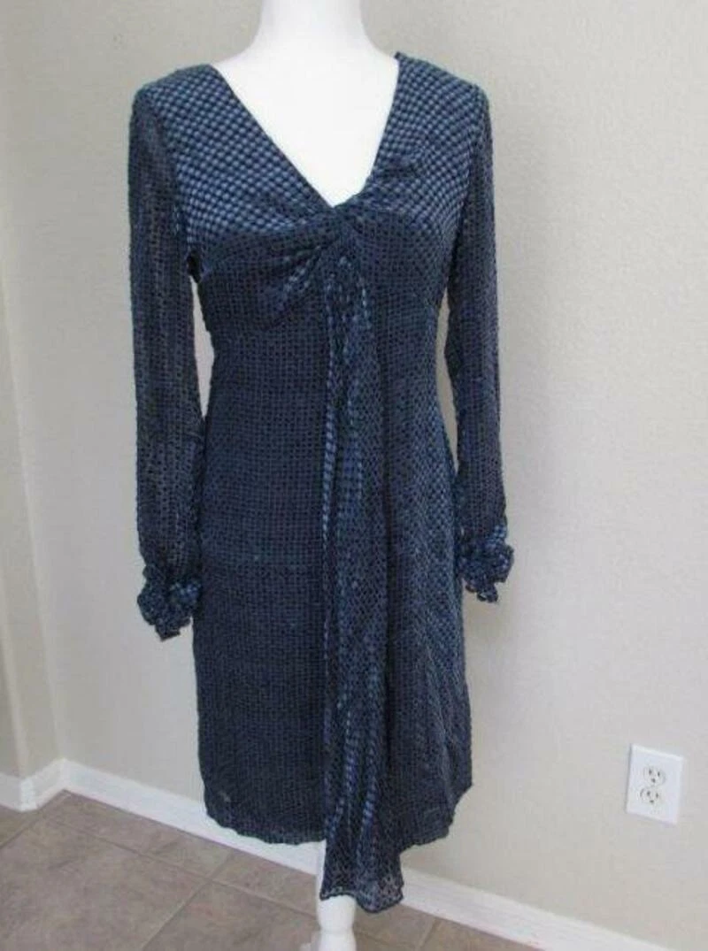 Robe En Soie 100% WORTH New York - Rayures - Taille 6 - Occasion Très Bon État (Portée 1 Fois)