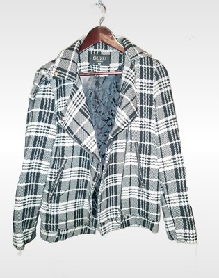 Checked Black and White Quzu coat | eBay