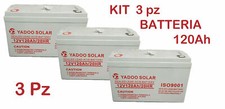 KIT 3 BATTERIA 120AH 12V AGM FOTOVOLTAICO PANNELLI ENERGIA SOLARE NAUTICA CAMPER