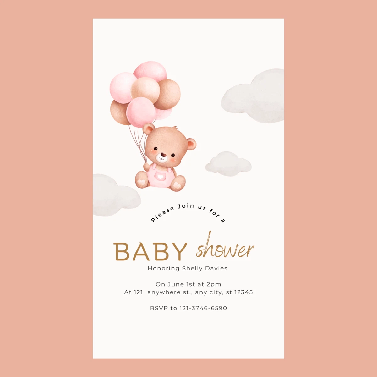 Digital baby shower invite deals