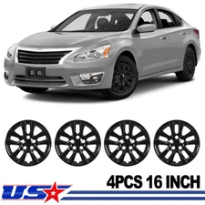 4Pcs 16''Wheel Rim Cover Hubcaps For 2013-2018 Nissan Altim Black Trim Rings Set