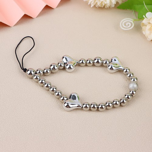 1Pc Silver Color Heart Phone Charms Plastic Love Beaded Rope For Phone Lanya _pw - Zdjęcie 12 z 12