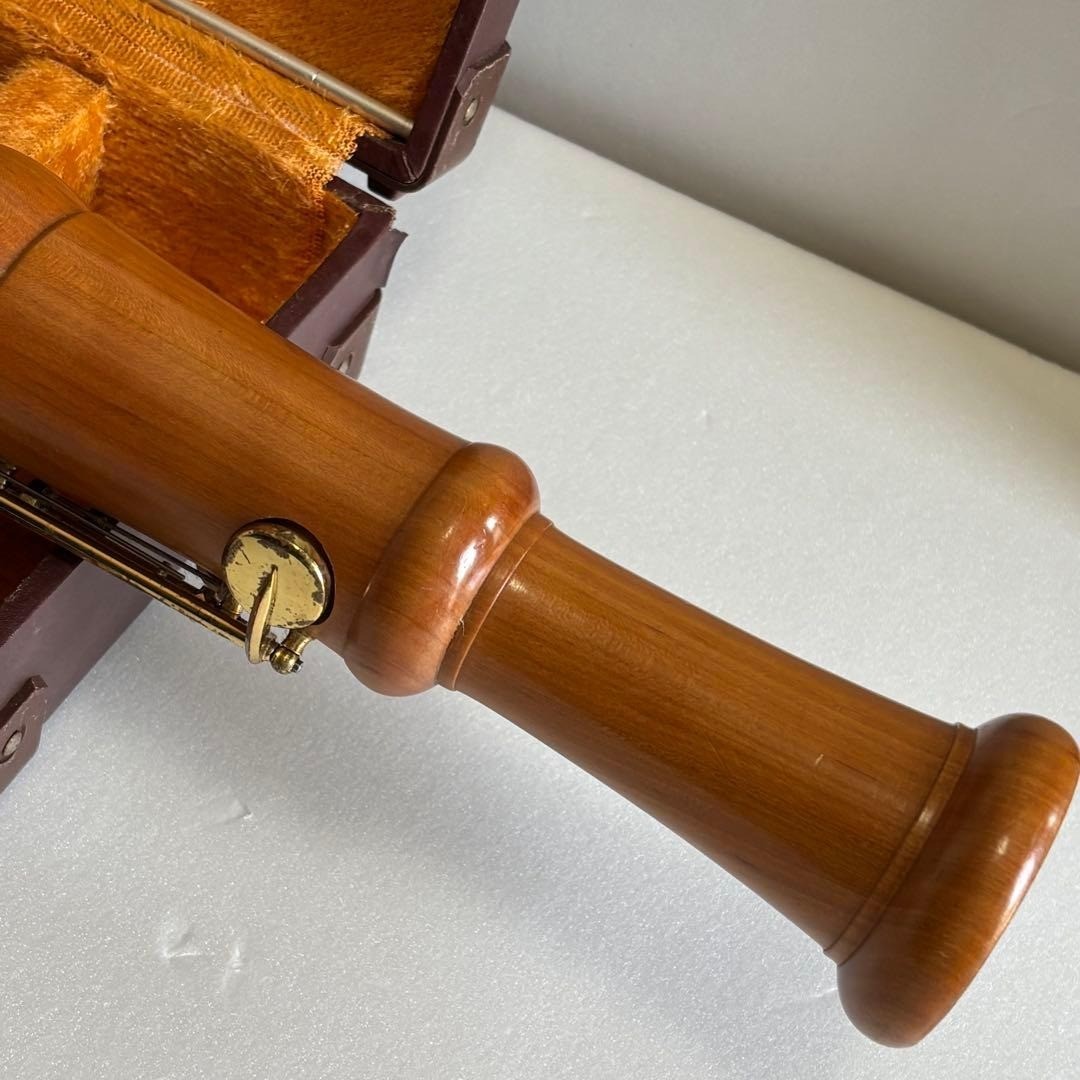 ZEN-ON 5500B Wooden Bass Recorder Cherry Wood Used with Case