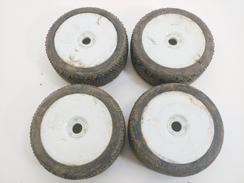 4x DIRTY Beta RC V-Max 2001 1/8 Buggy Tires on 17mm Hex Wheels Used Losi Tekno