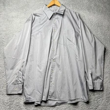 Kenneth Cole Reaction Shirt Men's 2XL Gray Long Sleeve Dress Button Up