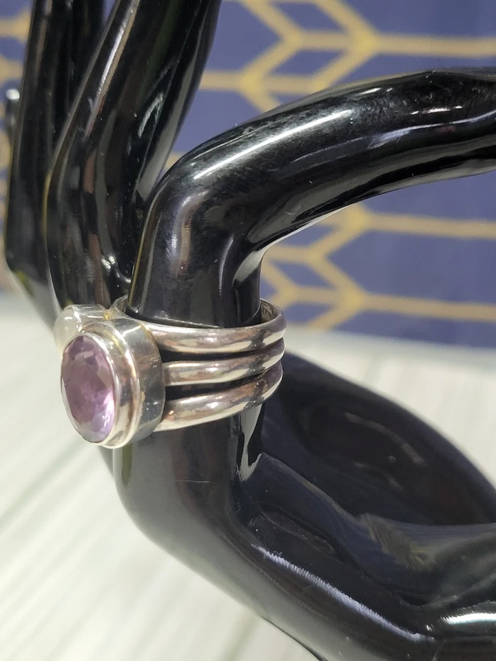Precioso anillo de amatista Sajen 925 tamaño 6,75 plata de ley Foto 3 de 4