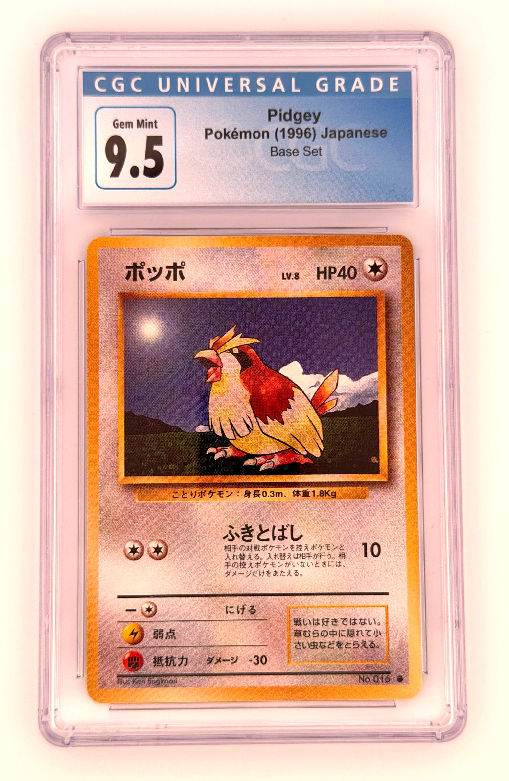 1996 Pokemon Pidgey Base Set #16 Japanese CGC 9.5