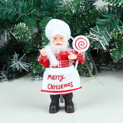 Adorno de mesa de ancianos con postura de Papá Noel decoraciones de Navidad de plástico para interiores - Imagen 5 de 6