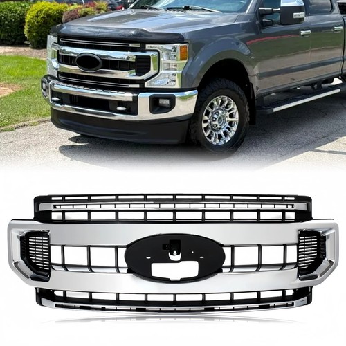For 2020-2022 Ford F-250 F-350 Super Duty Front Bumper Grille Chrome LC3Z8200BA