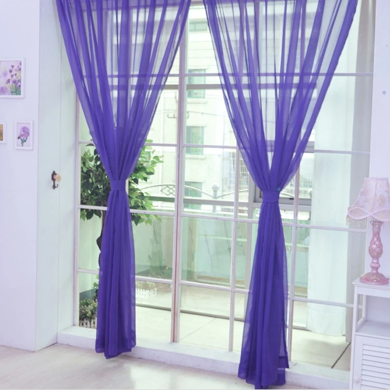 Suitable Curtain Panel Voile Colorful Divider Door Drape Home Ornament - Image 2 of 4