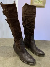 Franco Sarto Duke  Leather Designer Riding Tall Boots Sz 8.5M Retail $225